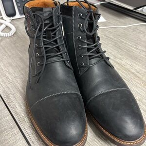 Florsheim Black Leather Chukka Lace-Up Boots 13W
